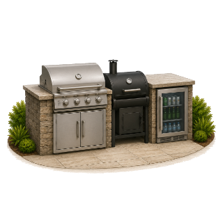 An outdoor kitchen
