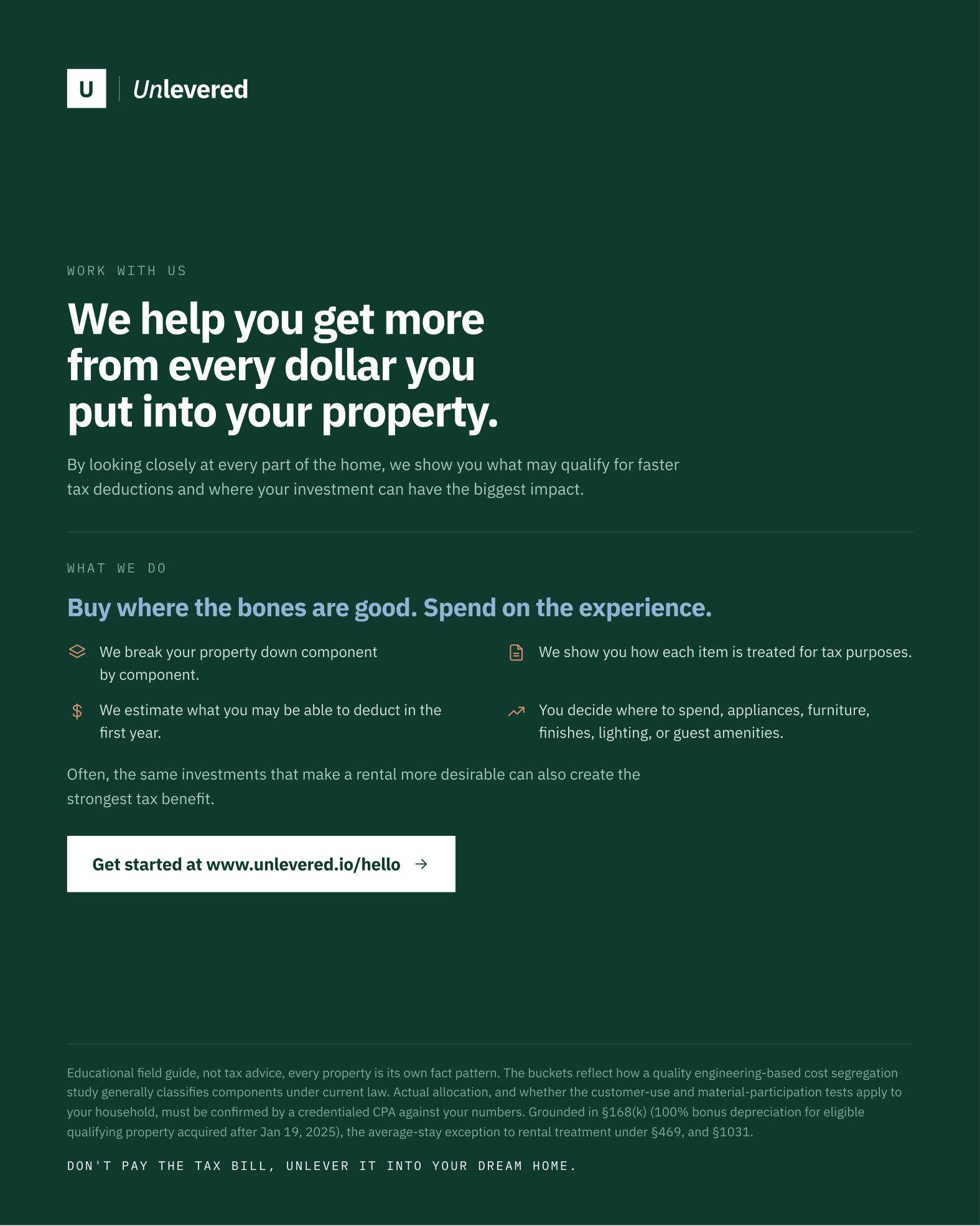 The Unlevered Field Guide 2026 — page 15 of 15