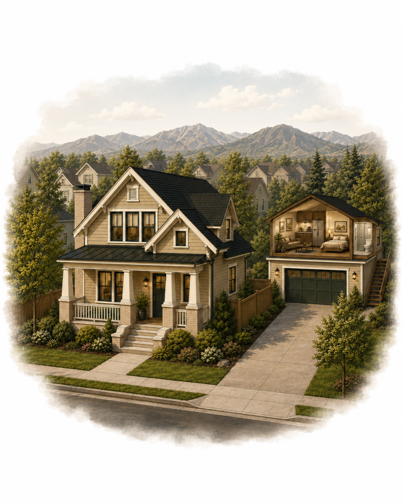 Nancy's rental — a craftsman home with an ADU over the garage